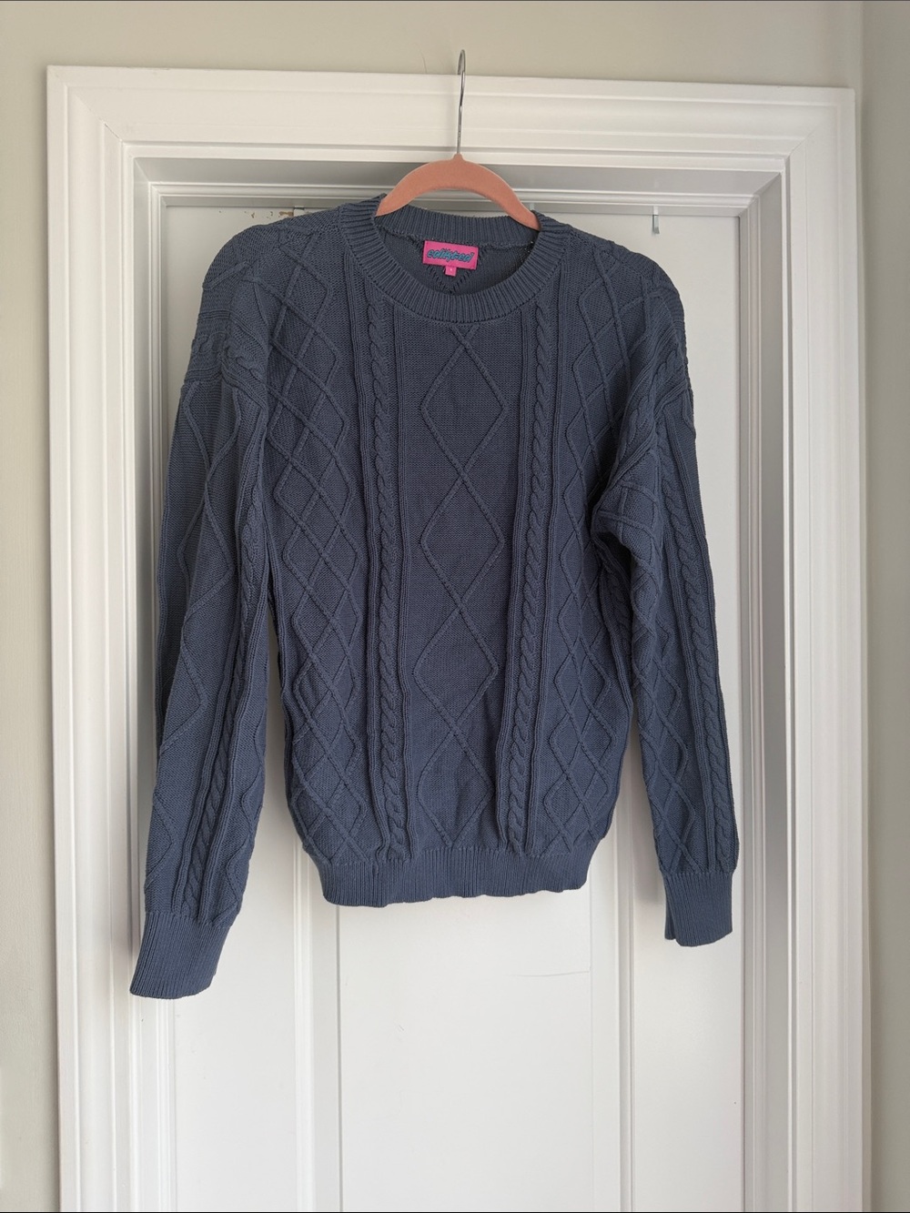 Edikted Women's Cable Knit Crew Sweater - Charcoal